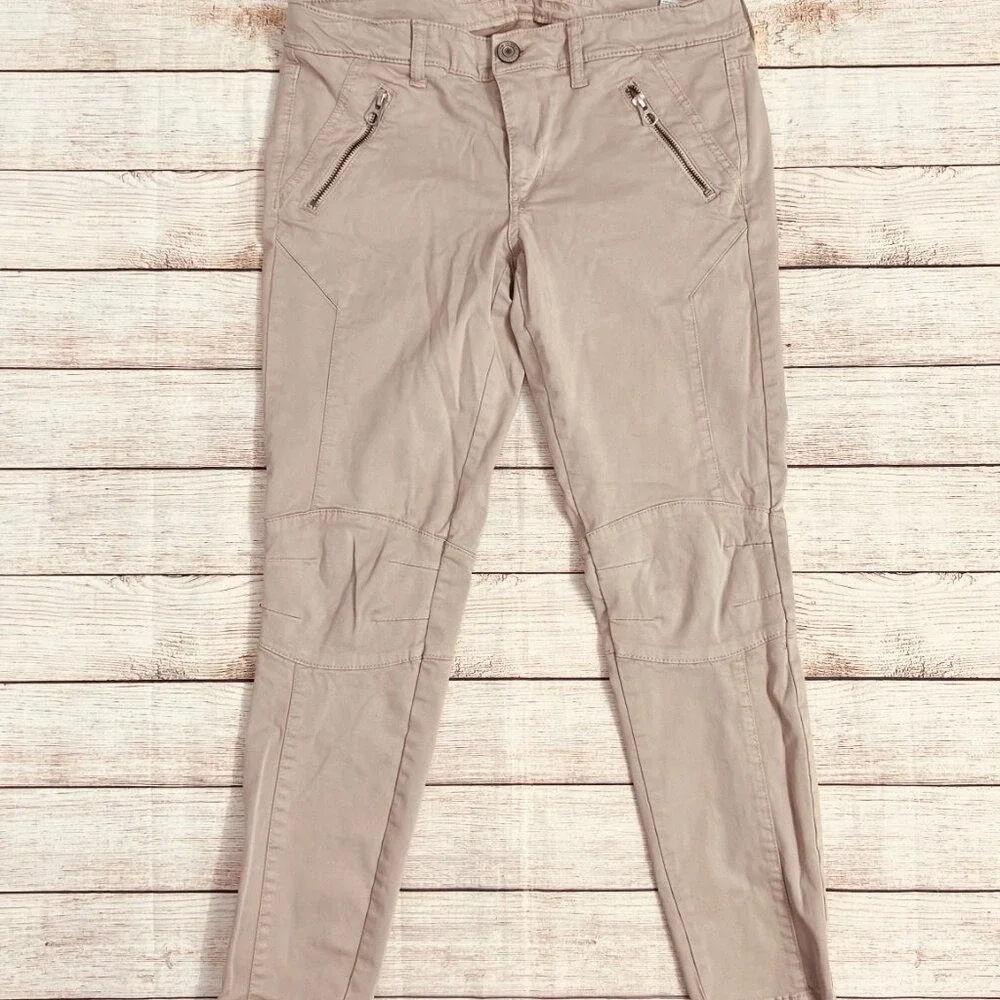 American Eagle Outfitters Tan Moto Jegging Ankle Super‎ Stretch Pants Size 8 - Picture 13 of 13